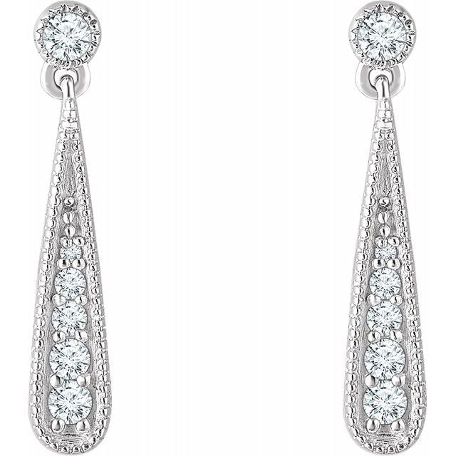 14K White 1/6 CTW Diamond Teardrop Earrings 2