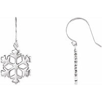 Sterling Silver 19.75x15 mm Petite Snowflake Earrings 1