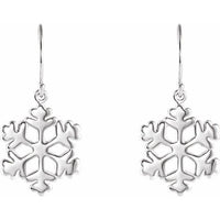 Sterling Silver 19.75x15 mm Petite Snowflake Earrings 2