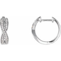 14K White 1/5 CTW Diamond Infinity-Inspired Hoop Earrings 1