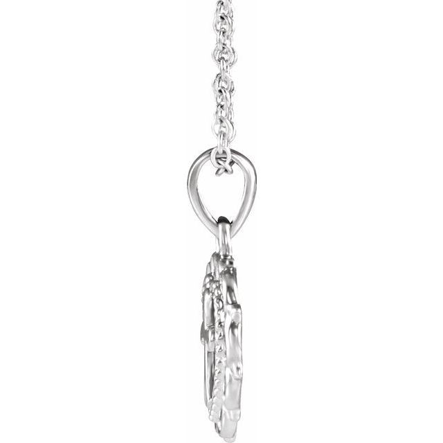Platinum Youth Heart with Cross 16-18" Necklace 2
