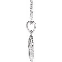 Platinum Youth Heart with Cross 16-18" Necklace 2