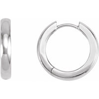 Platinum 17.5 mm Hinged Huggie Hoop Earrings