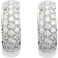 14K White 7/8 CTW Diamond Pav?? Hoop Earrings 2