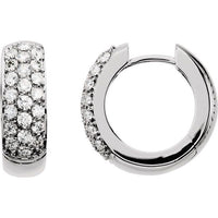14K White 7/8 CTW Diamond Pav?? Hoop Earrings 1