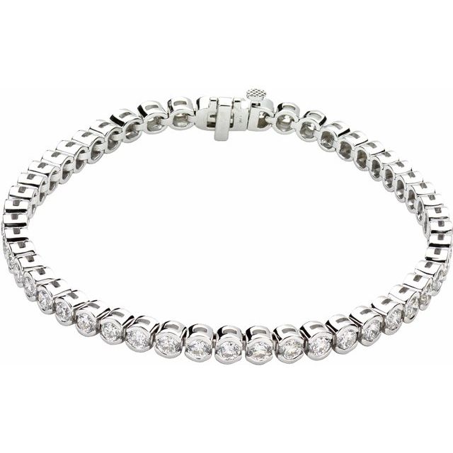 14K White 6 CTW Diamond Line 7.25" Bracelet 1