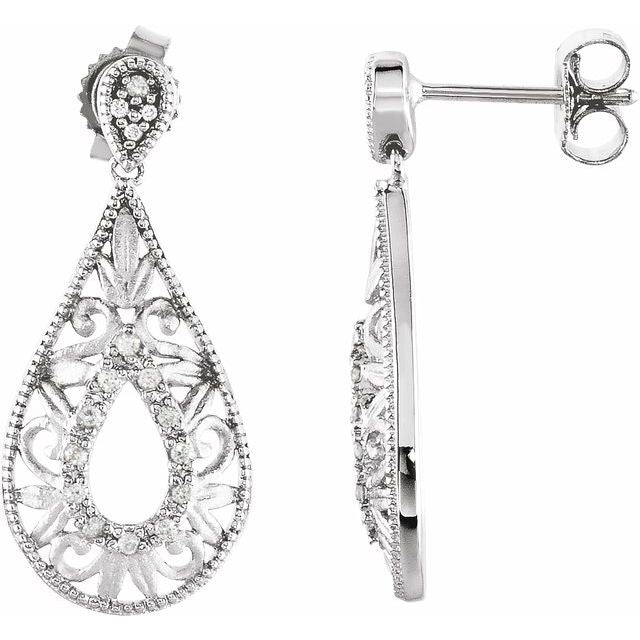 Sterling Silver 1/10 CTW Diamond Earrings 1