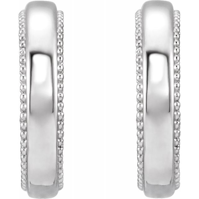 Sterling Silver Floral-Inspired Milgrain Hoop Earrings 2