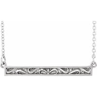 Sterling Silver Sculptural-Inspired Bar 16-18" Necklace 1