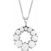 Sterling Silver Opal Halo-Style 18" Necklace 1