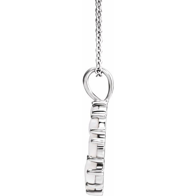 Sterling Silver Opal Halo-Style 18" Necklace 2
