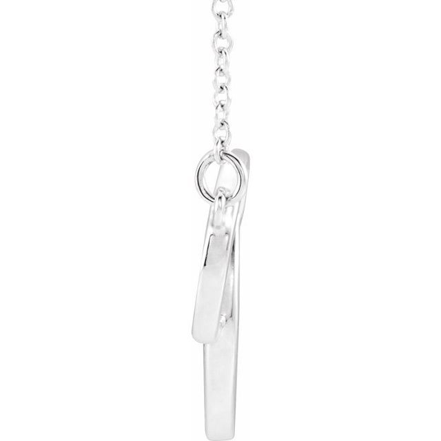 Sterling Silver 20x14 mm Interlocking Circle 16-18" Necklace 2