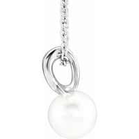 14K White Freshwater Cultured Pearl Bypass 16-18" Necklace 2