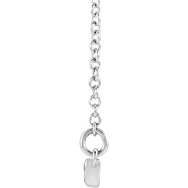 Sterling Silver Leaf Bar 16-18" Necklace 2