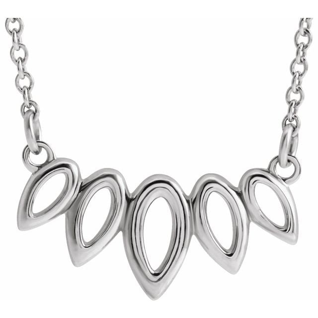 Sterling Silver Leaf 16-18" Necklace 1