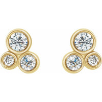 14K Yellow 1/5 CTW Diamond Geometric Cluster Earrings 2