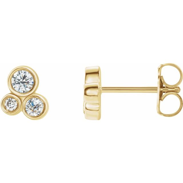 14K Yellow 1/5 CTW Diamond Geometric Cluster Earrings 1