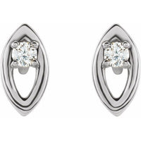14K White .05 CTW Diamond Solitaire Earrings 2