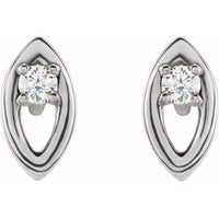 Sterling Silver .05 CTW Diamond Solitaire Earrings 2