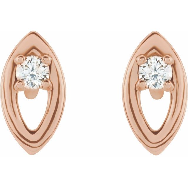 14K Rose .05 CTW Diamond Solitaire Earrings 2