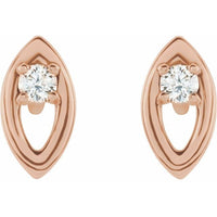 14K Rose .05 CTW Diamond Solitaire Earrings 2