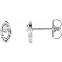 Sterling Silver .05 CTW Diamond Solitaire Earrings 1