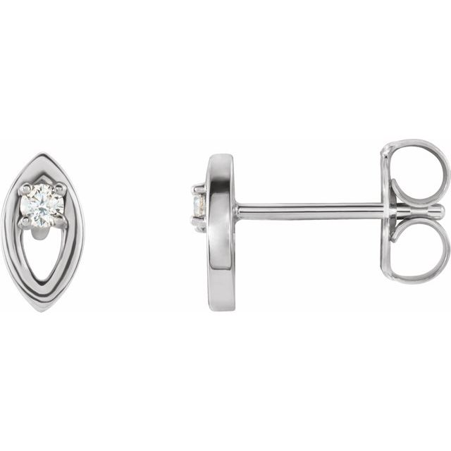 14K White .05 CTW Diamond Solitaire Earrings 1
