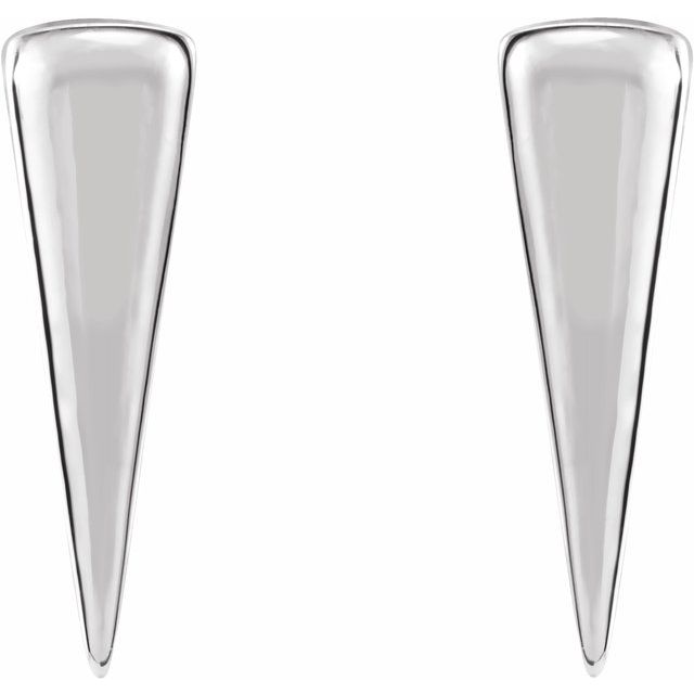 Sterling Silver 12x3.27 mm Triangle Earrings 2