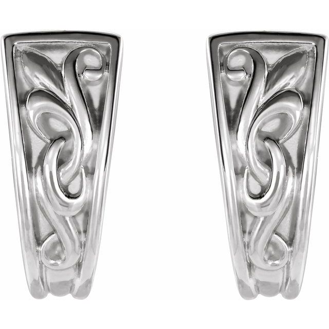Sterling Silver Vintage-Inspired J-Hoop Earrings 2