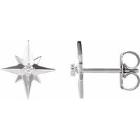 Sterling Silver .03 CTW Diamond Star Earrings 1