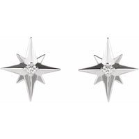 Sterling Silver .03 CTW Diamond Star Earrings 2
