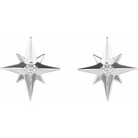 Sterling Silver .03 CTW Diamond Star Earrings 2