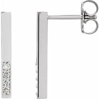 14K White .07 CTW Diamond Geometric Dangle Earrings 1