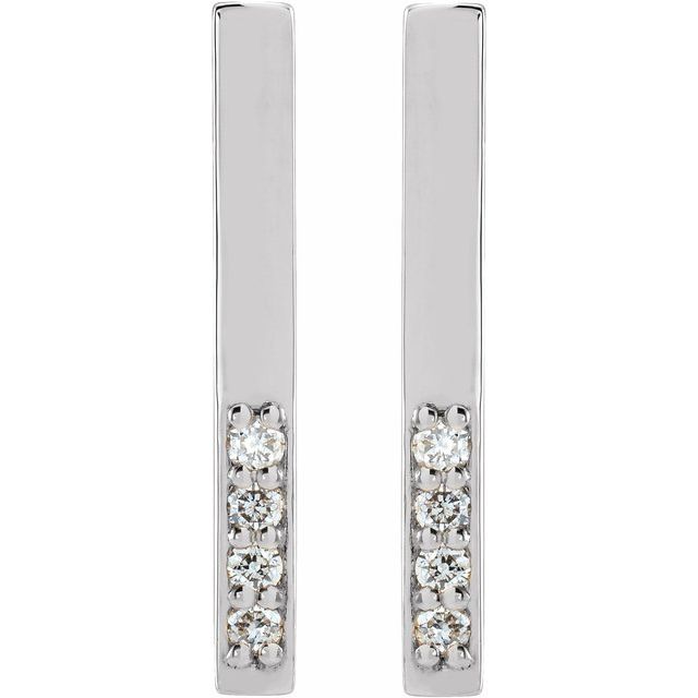14K White .07 CTW Diamond Geometric Dangle Earrings 2