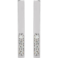 14K White .07 CTW Diamond Geometric Dangle Earrings 2