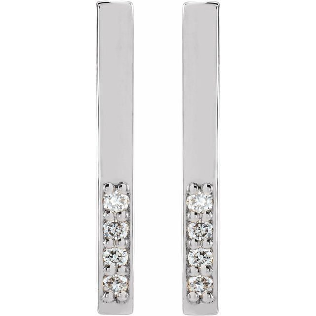 14K White .07 CTW Diamond Geometric Dangle Earrings 2
