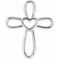 Platinum Cross with Heart Pendant 1