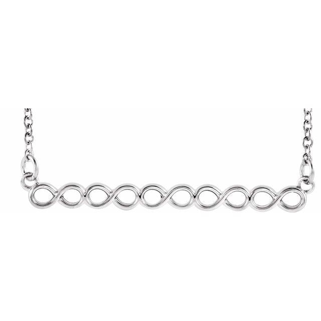 Sterling Silver Infinity-Inspired 16-18" Bar Necklace 1