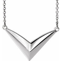 Sterling Silver "V" 16-18" Necklace 1