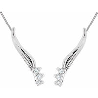 14K White 1/6 CTW Diamond Ear Climbers 2