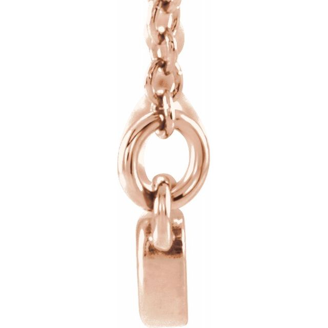 14K Rose Heart Bar 16-18" Necklace 2