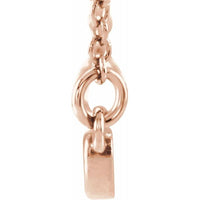 14K Rose Heart Bar 16-18" Necklace 2