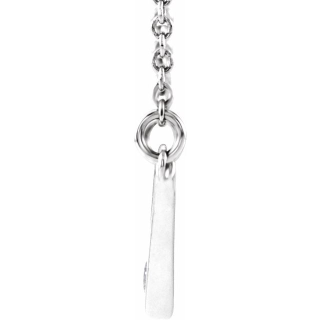 Sterling Silver .03 CTW Diamond Solitaire "V" 18" Necklace 2