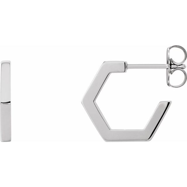 Sterling Silver Geometric Hoop Earrings 1