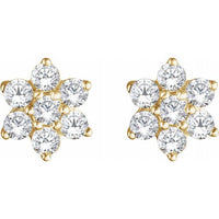 14K Yellow 3/8 CTW Diamond Flower Earrings 2