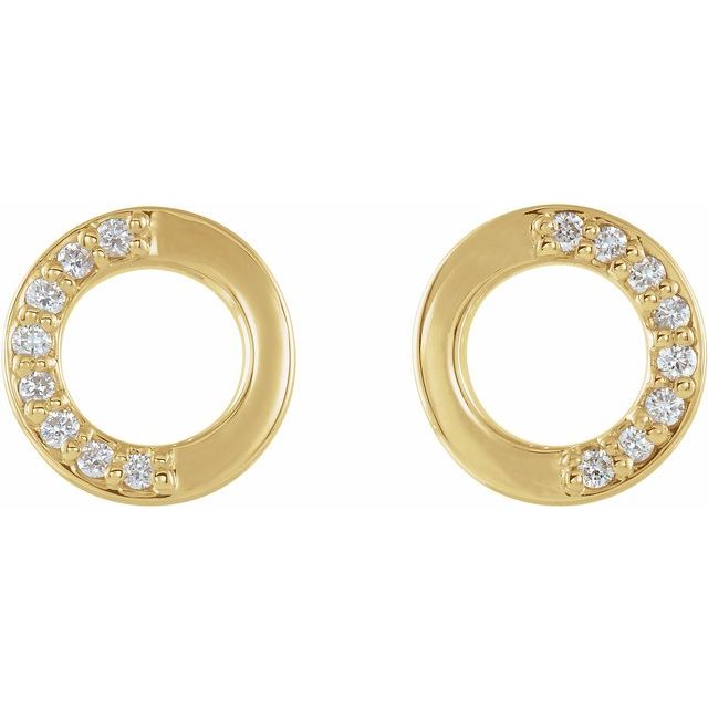 14K Yellow .08 CTW Diamond Circle Earrings 2