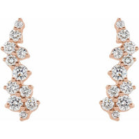 14K Rose 3/8 CTW Diamond Ear Climbers 2