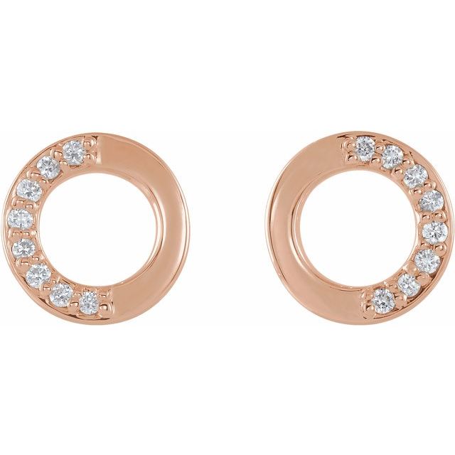 14K Rose .08 CTW Diamond Circle Earrings 2