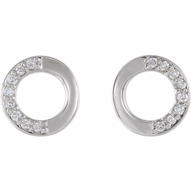 14K White .08 CTW Diamond Circle Earrings 2