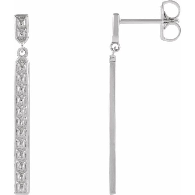 Sterling Silver Sculptural-Inspired Bar Earrings 1